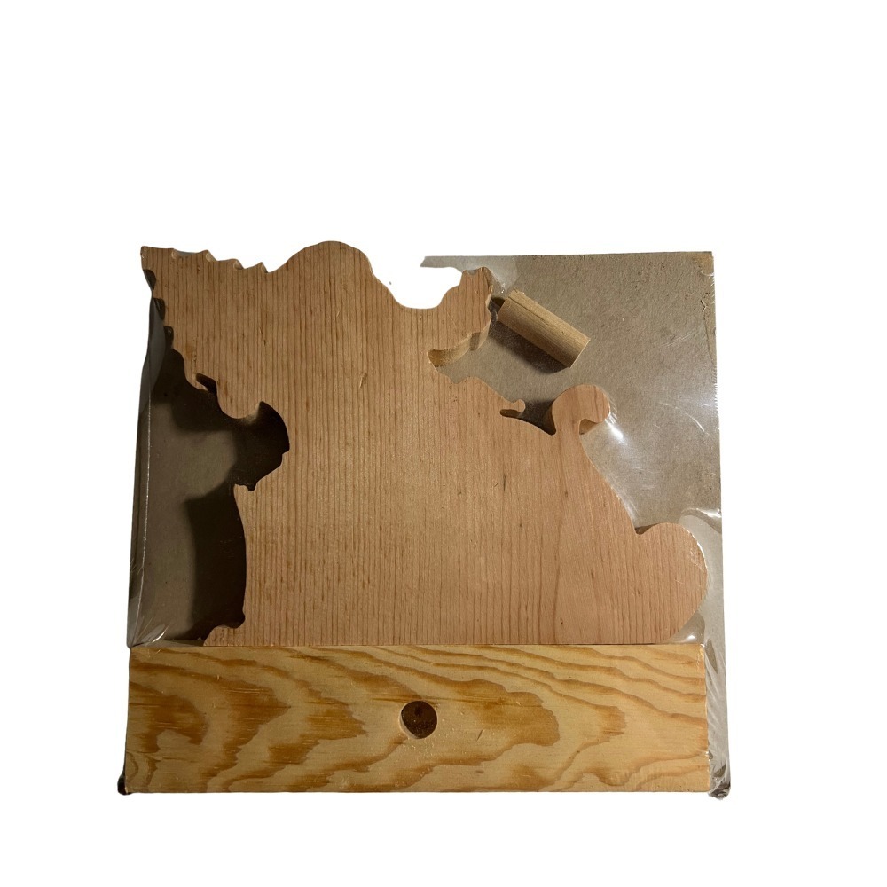 Santa + Santa in Sleigh Craft Wooden Package of 2 Unfinished Cutouts - Picture 3 of 5